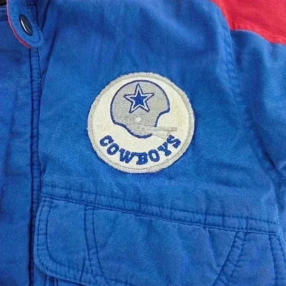 Vintage Ozark Trail Size 5 Boys Red And Blue Zipper Jacket Dallas Cowboys Patch - Picture 2 of 11